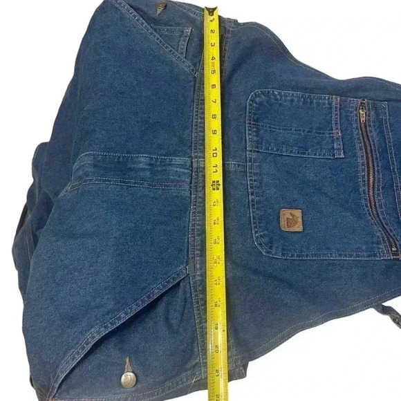 Vintage Sawhorse Denim Overalls Dungarees Carpenter Bib  Size 42x30 - Picture 3 of 10